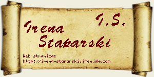 Irena Staparski vizit kartica